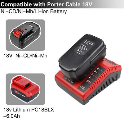 #ad For Porter Cable 18V Lithium Ion amp; NiCad NiMh Battery Charger PCXMVC PCMVC PC18B $25.00