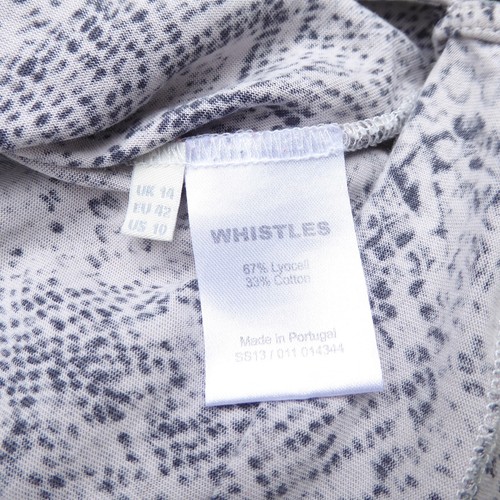 WHISTLES maglia top manica lunga maglietta pelle di serpente stampa animalier tasca UK 14 - Foto 9 di 9
