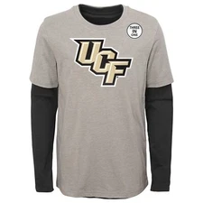 Outerstuff Central Florida Knights NCAA Youth 3 in 1 Combo Tee, Black/Grey