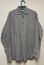 VERSACE COLLECTION Mens Button Front Shirt Business Fit Sz 16 1/2. 42Striped