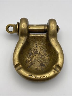 MCM Ship Shackle Ashtray Vintage Nedlloyd Lines Heavy Brass Midcentury