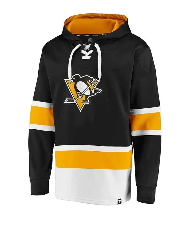 Pittsburgh Penguins Hoodie Womens Large NHL Black Long Sleeve Lace up  Newbury