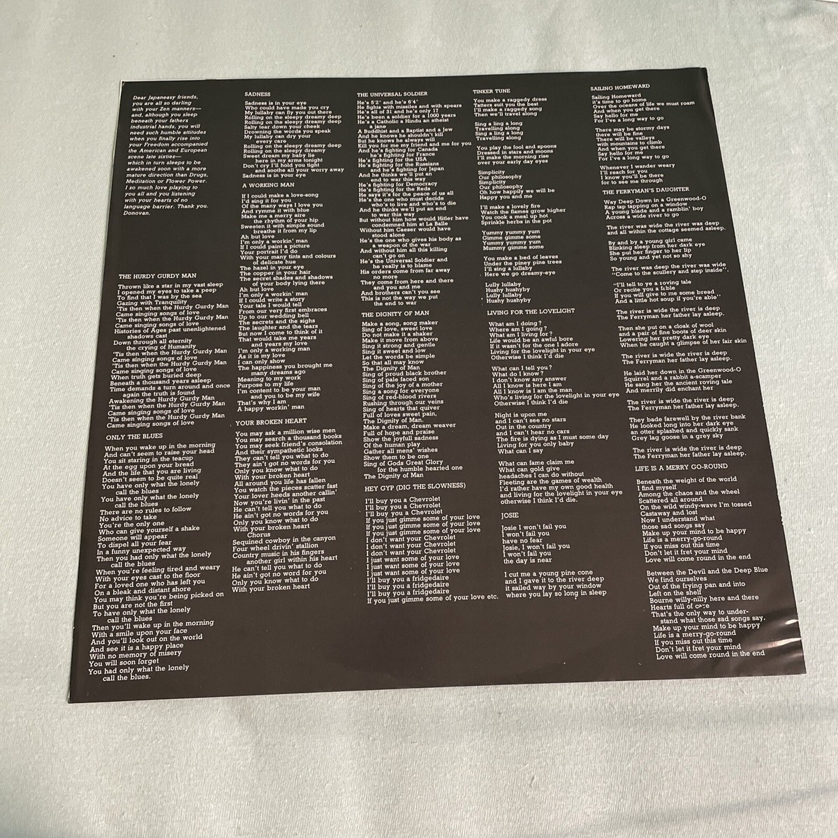 ドノヴァン ライヴ・イン・ジャパン・1973 LP DONOVAN Live In Japan Spring Tour 1973 Vinyl LP w/ OBI Strip