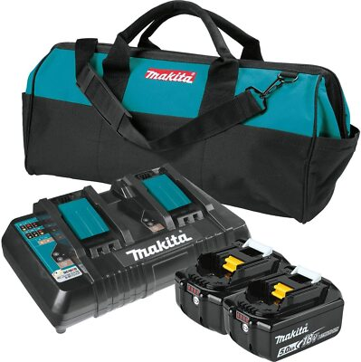 #ad Makita 18V Lith‑Ion Battery and Rapid Charger Starter Pack 5.0AH BL1850B2DC2X $229.99