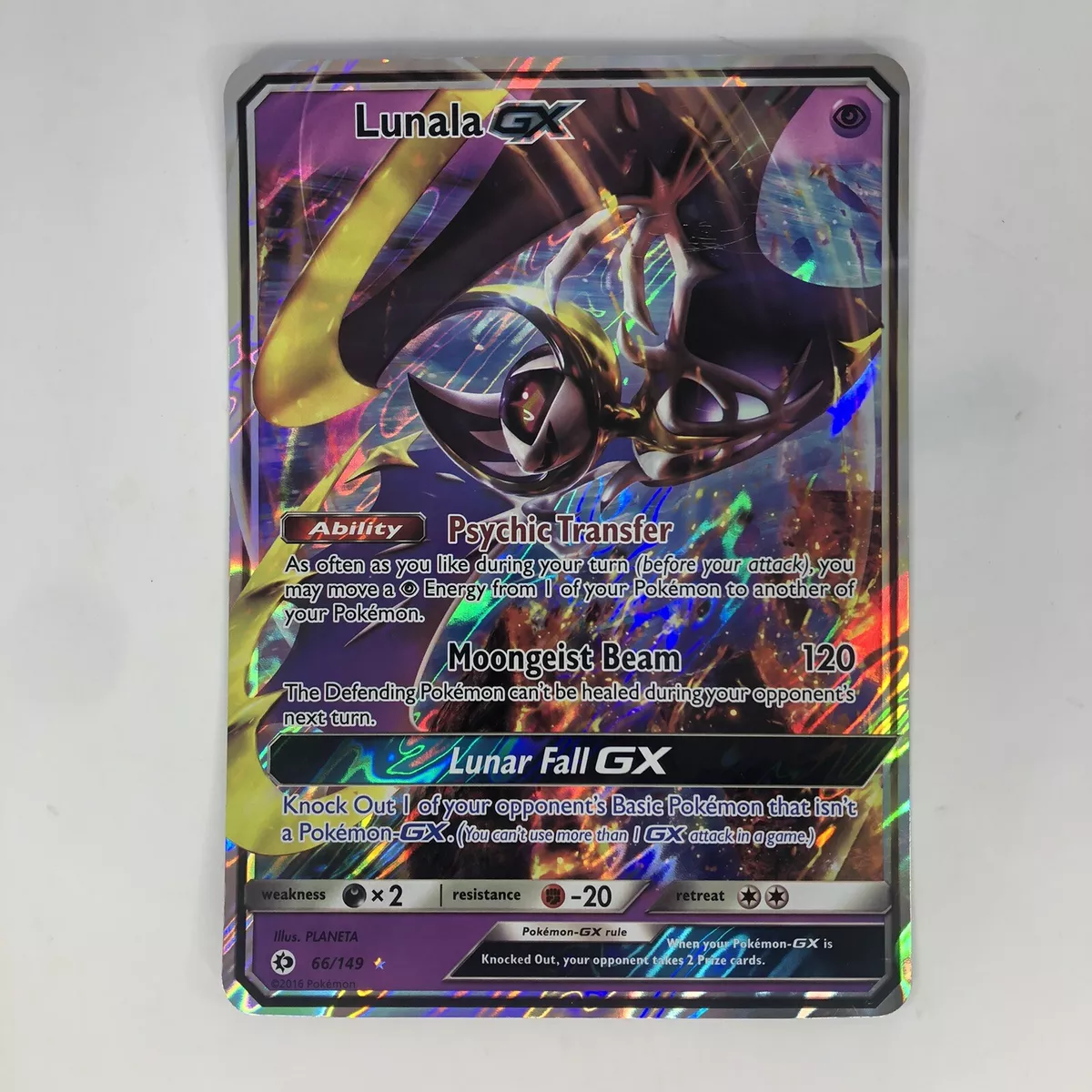 Pokemon Lunala GX Promo Jumbo Card 66/149 2016 Sun And Moon NM