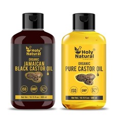 Organic Jamaican Black castor oil and Organic Castor Oil,Combo Pack 300ml-300ml