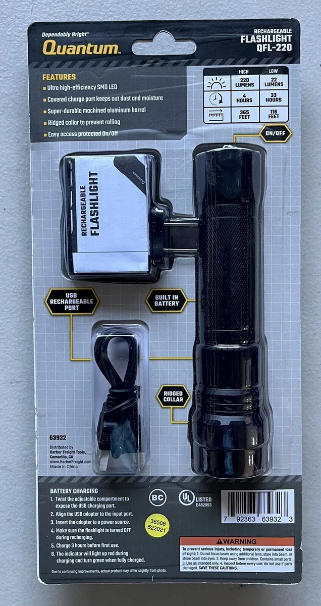 QUANTUM RECHARGEABLE LED 220 LUMEN | eBay