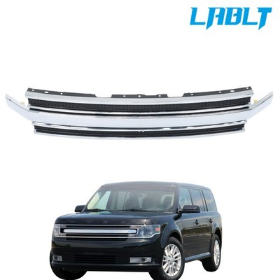 LABLT Front Upper Grille With Chrome Molding Trim For Ford Flex 2013 2014-2019