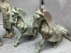 VINTAGE SET OF 6 TANG DYNASTY STYLE CHINESE SOLDIERS WAR HORSES BRONZE REPLICA — photo 2