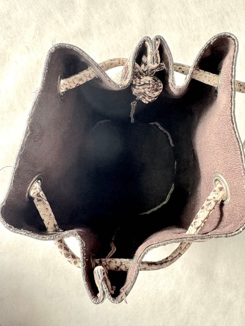 Marco Masi Python Pattern Drawstring Bucket Bag L… - image 5