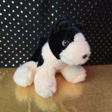 Russ Berrie Pedigree Pups Domino Short Haired Boxer Dog Plush Black  White