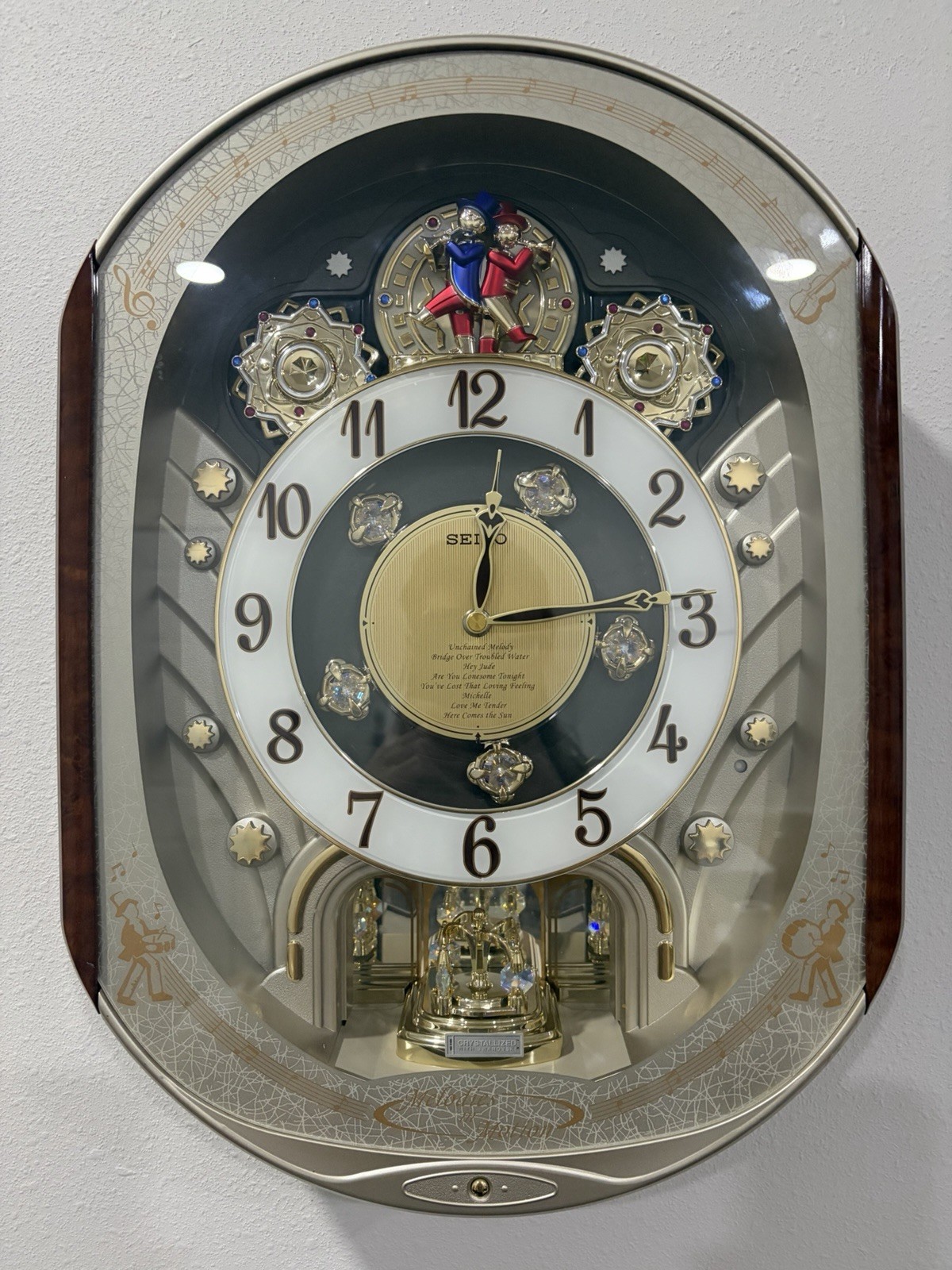 Seiko Melodies In Motion Collectors Edition Swarovski Crystal Clock TESTED WORKS
