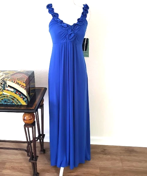 Vestido Signature by Sangria Azul Eléctrico FORMAL Talla 8 Nuevo con Etiquetas Sujetador Incorporado Rtl $100 Foto 2 de 4