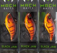 (LOT OF 3) MACH BAITS SLACKJAW 1/2OZ HCMBSJ12-910 SPRING CRAWDADDY CR4387