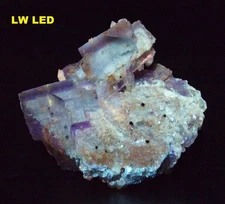 Fluorescent Fluorite & Calcite crystals - Cave-in-Rock, Hardin Co., Illinois