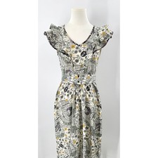 Isabel Marant Etoile Coraline Dress Ecru Multi Ruffle Flutter 38 6 NWT 645