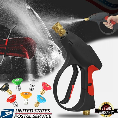 #ad #ad 4000 PSI Pressure Washer Gun 1 4quot; with 7 Nozzles Car Wash Foam Spray Short Wand $19.99