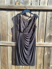 Dress Barn Signature Sadie Little Black Dress Womens 10 Petite Beaded Sheer Sexy