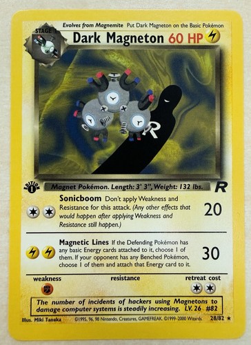 2000 Pokemon Team Rocket First Edition Dark Magneton #28/82 NM