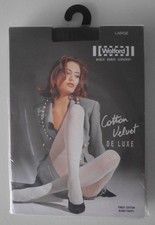 New  OVP: Wolford Cotton Velvet De Luxe Tights Size L Anthracite Dark Gray 