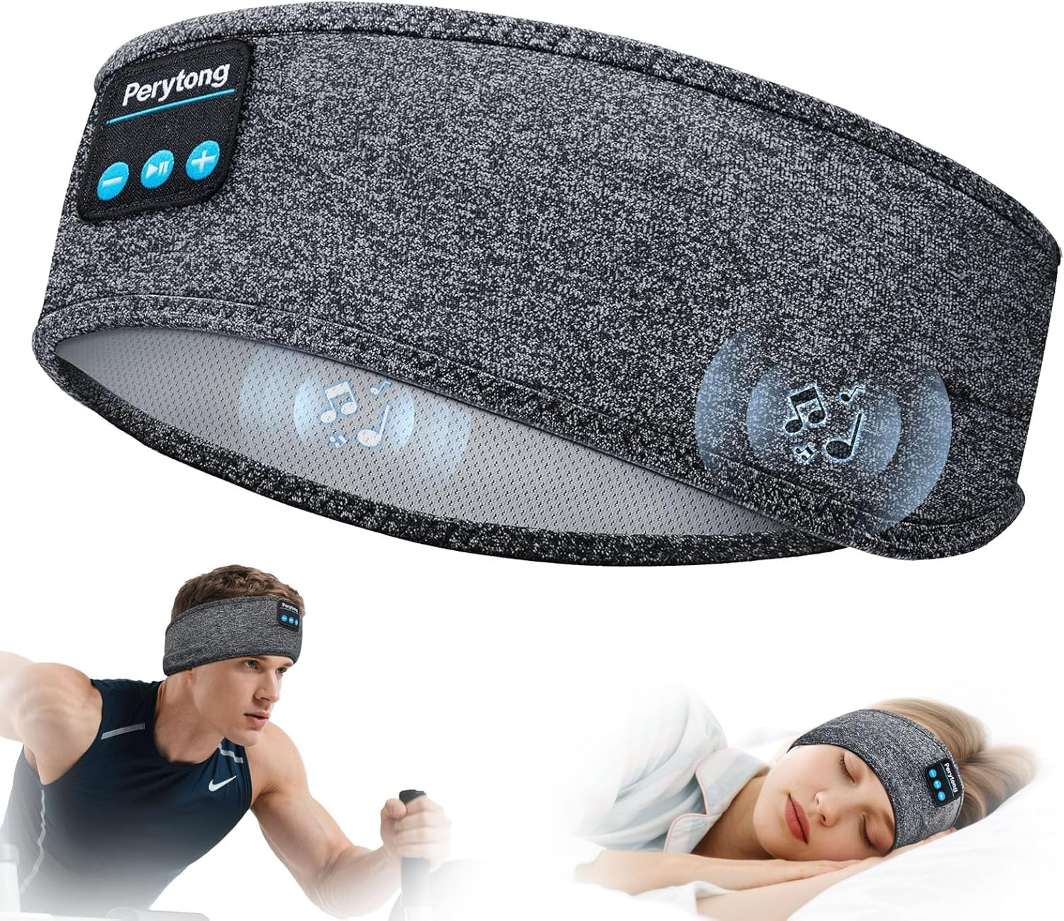 Sleep Headphones Wireless, Bluetooth Sports Headband Headphones with Ultra-Thin-image