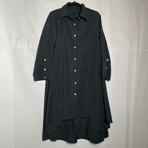 step in style shirt dress step in style White Collared Button Hi-Low Shirt Dress 3/4 Sleeve S Cotton