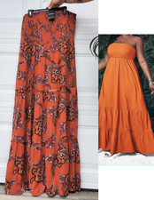 Forever 21 woven maxi dress rust/multi Size 3X boho autumn 