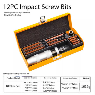 Impact Screwdriver Screw Removal Tool for Rusted and Stubbornly Stuck Screws 