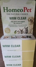 Lot of 3 HomeoPet WRM Clear Natural Worm Treatment for Pets