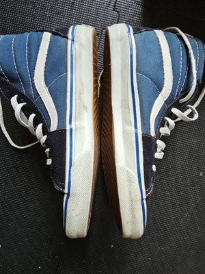 Vintage Made In USA Vans Sk8-Hi Navy Blue Classic Mens Size 8.5
