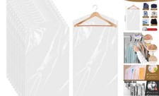 20 Pack Garment Bags for Hanging Clothes Plastic Garment 60x90cm clear 20pcs