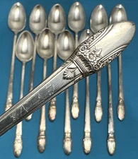 12-Pc Set FIRST LOVE Silverplated ICED TEA SPOONS 1847 Rogers Bros