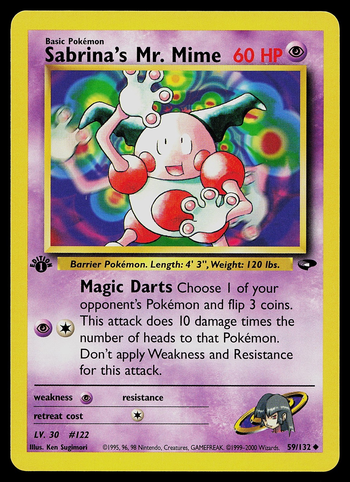 Pokemon Card - Sabrina's Mr. Mime Gym Challenge 59/132 Uncommon 1st Edition