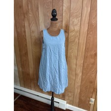Gap Light Wash Lyocell Denim Shift Dress Sleeveless Strappy Back Blue Womens S