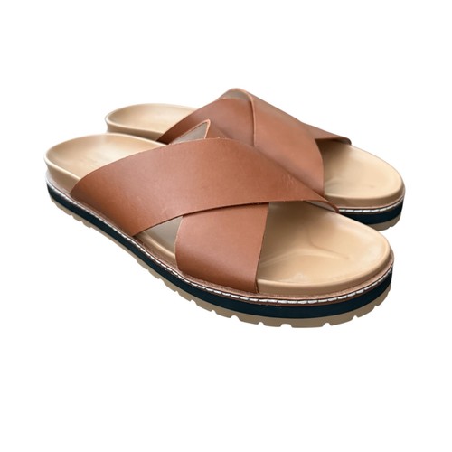 Madewell Dayna Lugsole Slide Sandals Brown Leather Womens Size 9