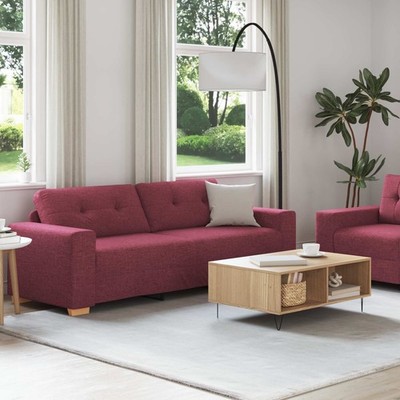 Sofa 180cm 2 pcs Leinenmischgewebe Modernes Wohnzimmer Möbel vidaXL
