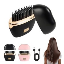 Mini Wireless Hair Straightener Portable Rechargeable Anti-scald Travel Brush