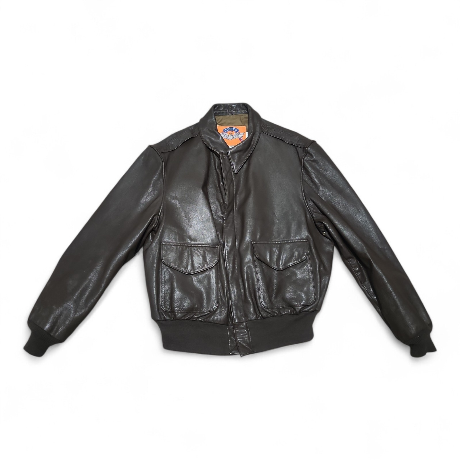 Cooper Type A-2 USAF Brown Leather Bomber Pilot Flight Jacket Coat Size 48R EUC