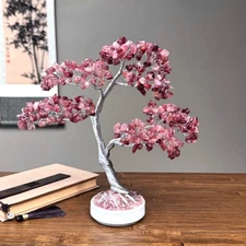 Strawberry Quartz Crystal Bonsai  Tree of Love Gemstone tree of Life