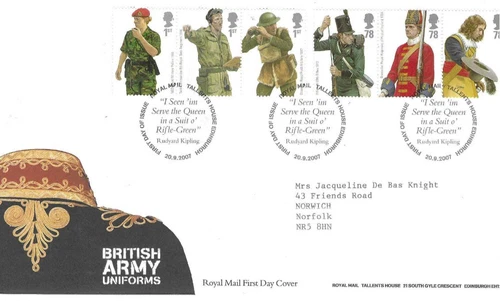 GB Comm/FDC - British Army Uniforms - Edinburgh -  2007 (RM995)