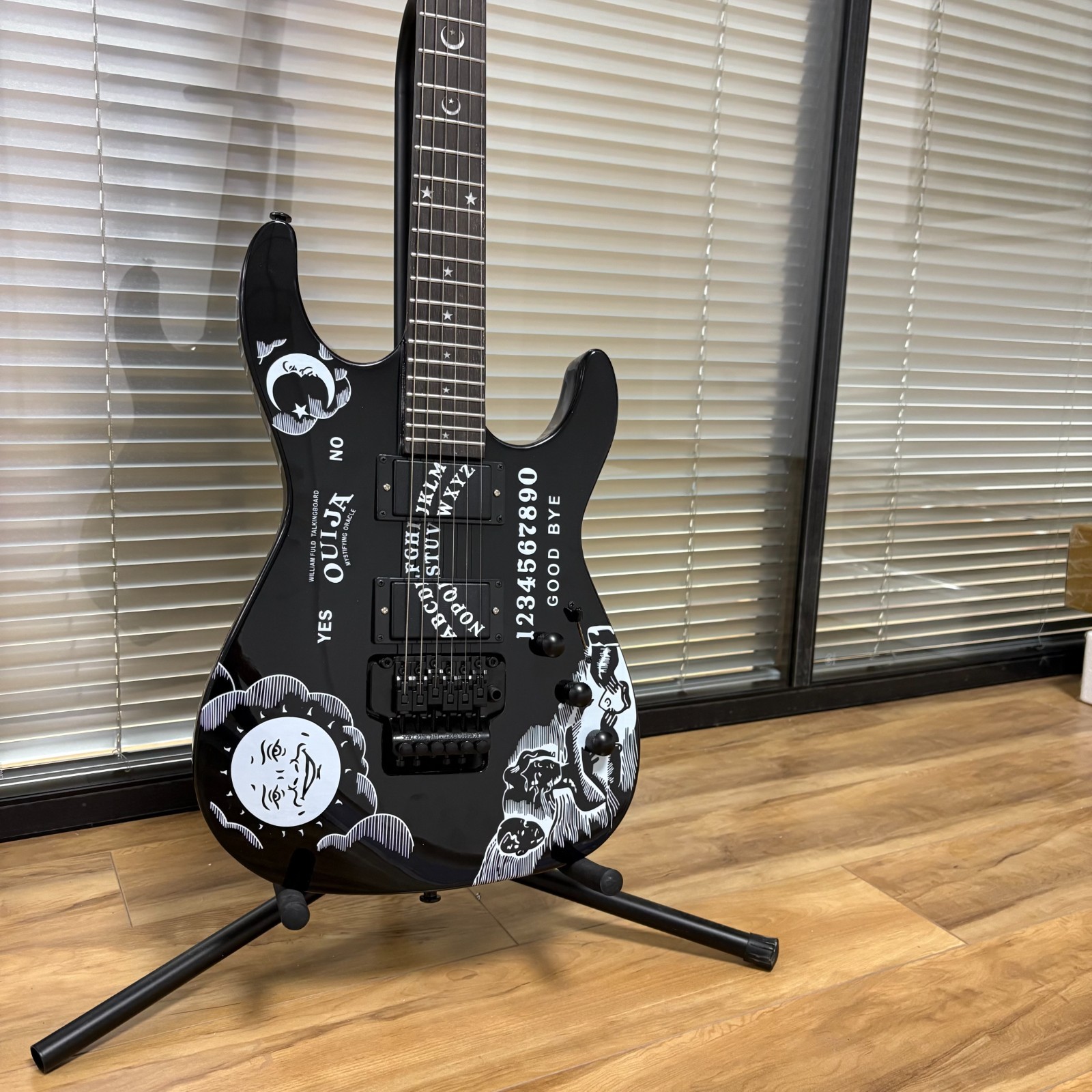 US Warehouse esp Ouija Moon Kirk Hammett Electric Guitar With Active pickups