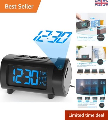 Multifunktions-Projektionswecker für Schlafzimmer mit einstellbarer Helligkeit