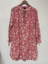 J.Crew Cottagecore Boho Romantic Pink Floral Cotton Tunic Dress M NWT