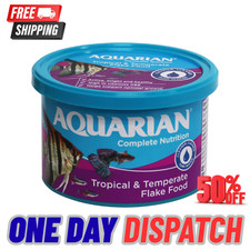 AQUARIAN Complete Nutrition Aquarium Tropical & Temperate Fish Food Flakes 50g