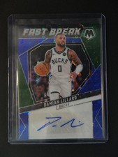 Damian Lillard 2024-25 Panini Mosaic Basketball Fast Break Auto Blue 12/25 [3hk