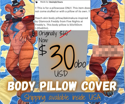 FNAF Rockstar Bear Inspired Body Pillow Cover
