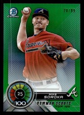 2018 Bowman Chrome #BTP-25 Mike Soroka Top Rookie Green Refractor /99! BRAVES