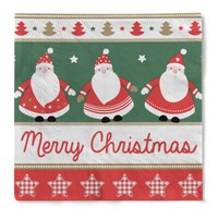 "Serviette \"Singing Santa\" Aus Tissue 33 X 33 Cm, 20 StüCk"