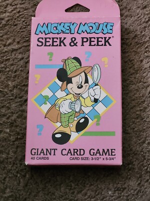 NEW Disney Mickey Mouse Seek & Peek Giant Card Game SEALED