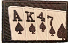 AK47 NRA Rifle Spade Cards Tactical Bullet 3in Patch Iron / Sew-On